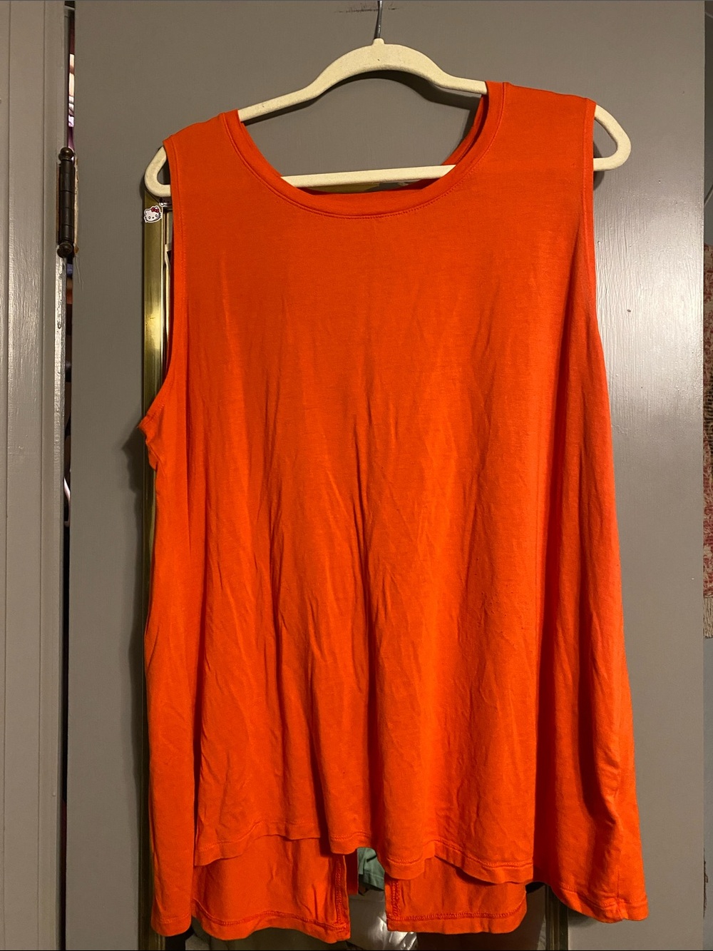 Old Navy Women's Slit Back Bright Orange Sleeveless Tank